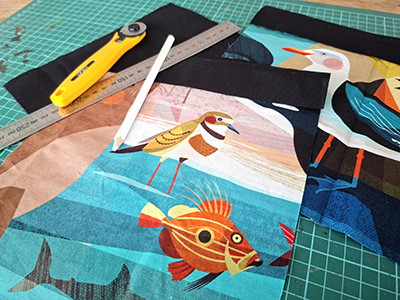 A photo of embroidery in progress by Janine Worthington