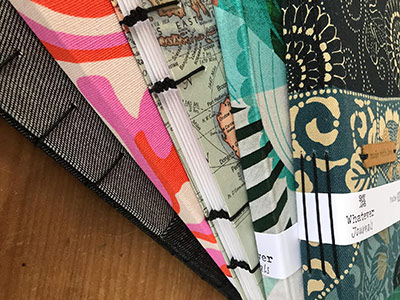 Images of books made by Janine Worthington